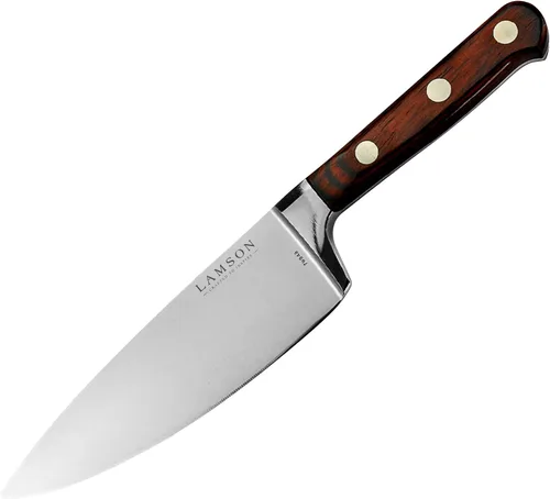 Vista 12 de Lamson Premier - Cuchillo de chef forjado de 4 pulgadas, hoja de acero inoxidable de alto carbono, triple remachado para equilibrio, ideal