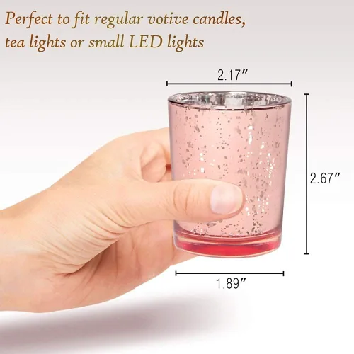 Vista 5 de Velas votivas de cera de abeja cruda 100% pura en soporte de vidrio (rosa con oro, 1) Sin perfume, naturalmente ligeramente perfumado a miel