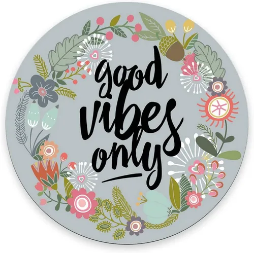 Vista 10 de Alfombrilla de mouse redonda personalizada, con frase de rayas impresas Don't Kill My Vibe, goma antideslizante, cómoda alfombrilla de mouse pA-10