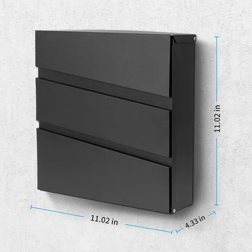 Vista 4 de Buzón de Pared con Cerradura y Llaves, Buzón de Seguridad con Llavero para Exterior de la Casa, Buzón de Correo con Cerradura, Buzón de Metal
