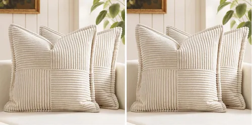 Vista 36 de MIULEE - Juego de 2 fundas de almohada beige de 12 x 12 pulgadas con entretejido, fundas de almohada a rayas bohemias supersuaves con textura