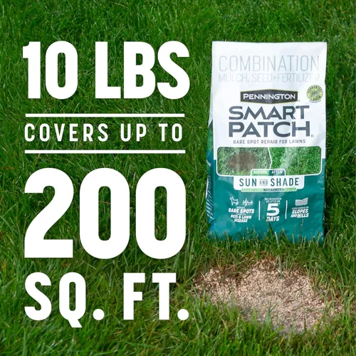 Vista 13 de Pennington Smart Patch Grass Seeds for Lawn, Sun and Shade Lawn Grass Repair Mix, 10 LB