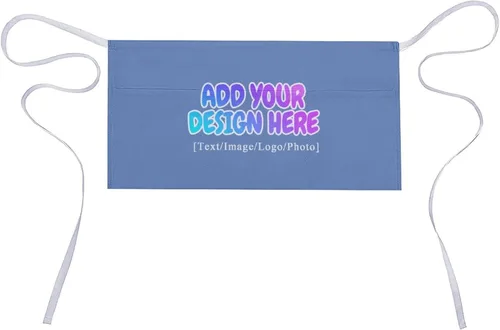 Vista 185 de AXKEUDO Delantal personalizado con bolsillos, delantales de cintura para camarera para cocinar en casa, restaurante, servir trabajo