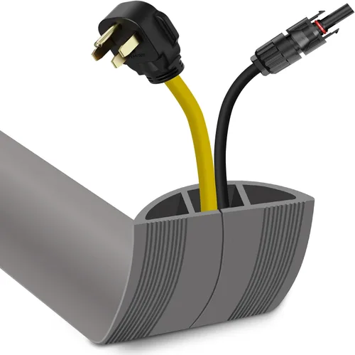 Vista 23 de JAHOMFAI Cubierta para cables de piso 1m de largo, cubiertas para cables en el suelo para proteger los cables y prevenir riesgos de caídas, fácil