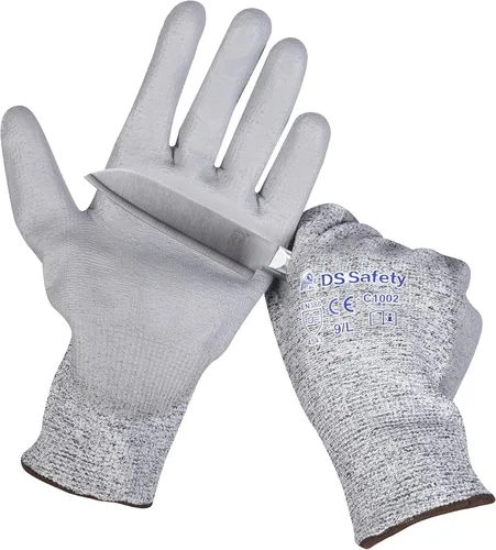 Vista 8 de Guantes resistentes a los cortes con extremadamente ligeros y finos guantes de metal de alambre de nivel 5 para trabajo refinado, 12 pares