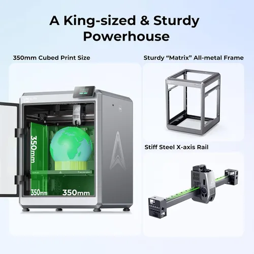 Vista 2 de Creality Impresora 3D K2 Plus, compatible con impresión multicolor CFS, impresión rápida máxima de 23.622 in/s, cámaras AI duales, nivelación