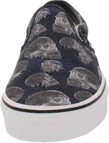 Vista 3 de Vans Zapatos clásicos de skate para hombre BW 5.5 M (D), (Wireframes Skulls) NegroBlanco, 5.5