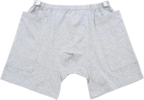 Vista 8 de Pantalones de ostomía para hombre para bolsa de orina, ropa interior de incontinencia posoperatoria con bolsillo de drenaje, algodón transpirable