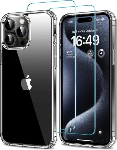 Vista 61 de HOOMIL Funda para iPhone 11 con 2 protectores de pantalla de vidrio templado, no amarillea, protección contra caídas, arañazos, transparente, parte