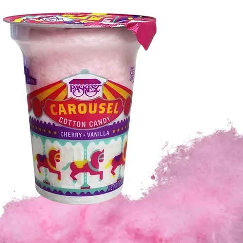 Vista 6 de Snacktery Algodón de azúcar rosa y azul: experimenta la dulzura de la feria con algodón de azúcar a granel con sabor a fresa y frambuesa azul, caja