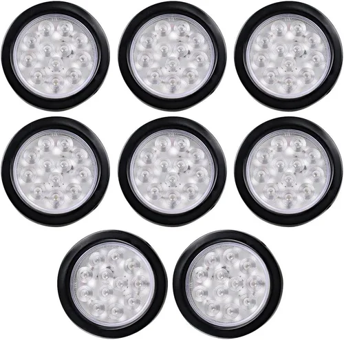 Vista 14 de Astra Depot Juego de 4 unids rojo 4 "redondo 12 LED Stop Running Luz trasera Ojal Plug para vehículo largo camión remolque