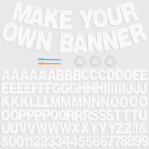 Vista 48 de 116 piezas de letras de la A a la Z DIY Banner personalizado Colorido
