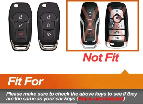 Vista 2 de Funda de silicona para llavero Ford Expedition Explorer Escape Ranger Bronco F-150 F-250 F-350 F450 F550 Super Duty Lightning Key Fob Accesorios