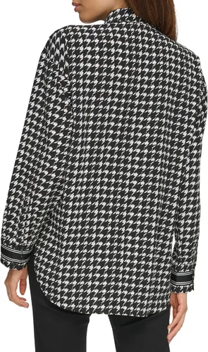 Vista 4 de KARL LAGERFELD Blusa de pata de gallo de gran tamaño para mujer