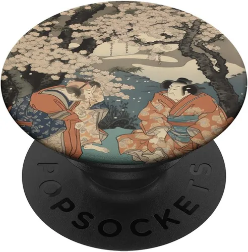 Vista 6 de Sumo in Full Bloom Renaissance Budo Meets Blossoms PopSockets MagSafe PopGrip for iPhone