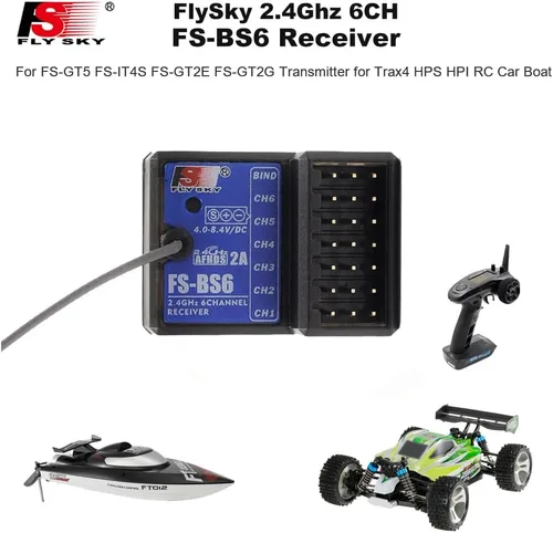 Vista 2 de GoolRC Flysky FS-BS6 Receptor 2.4Ghz 6CH AFHDS2 receptor compatible con Flysky FS-GT5 FS-IT4S RC Transmisor para coche RC barco (2 piezas)