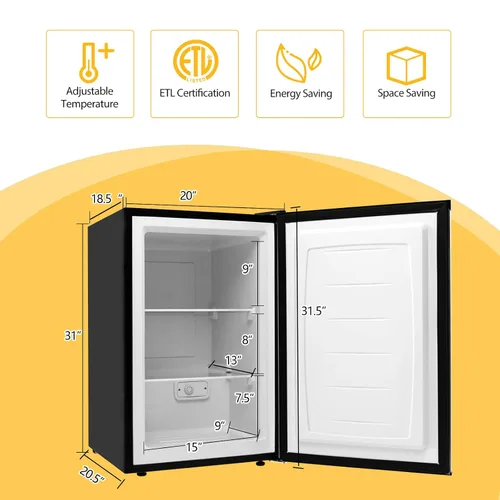 Vista 9 de Congelador vertical compacto, congelador de control mecánico con termostato ajustable de 7 grados, congeladores verticales EP23796