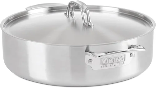 Vista 7 de Viking Culinary Professional - Sartén de acero inoxidable de 5 capas, 3.4 cuartos de galón, plata (4015-1034CS)