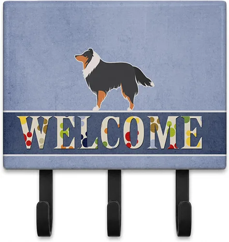 Vista 10 de Caroline's Treasures Afghan Hound - Gancho de pared de bienvenida, triple, multicolor Afghan Hound Welcome artwork on ceramic tile with three