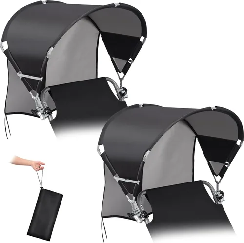 Vista 14 de Toldo universal XL resistente al viento para silla, extra grande plegable UPF 50+ con abrazadera ajustable, se adapta a la mayoría de la playa