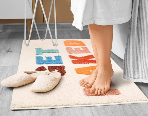 Vista 2 de Get Naked - Alfombra de baño, rosa, 31 x 20 pulgadas Antideslizante, microfibra gruesa, lavable a máquina, divertida decoración de baño