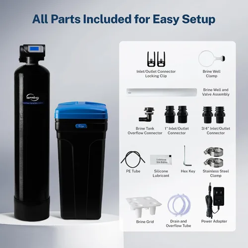 Vista 9 de [Usado] iSpring WCSTB45KG Sistema de suavizante de agua para toda la casa, suavizador de agua de alta capacidad de 45,000 granos que elimina el agua