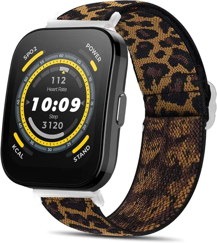 Vista 10 de Compatible con Amazfit Bip 5 Band, Lamshaw 0.866 in elástico correa ajustable compatible con Amazfit Balance / Bip 5 / Cheetah Pro / Cheetah / GTR