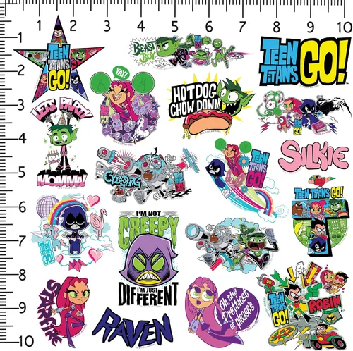Vista 2 de ¡Teen Titans Go! - Calcomanías de vinilo impermeables con diseño de logotipo
