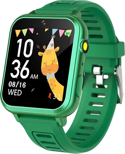 Vista 12 de Reloj inteligente AIWIEP para niños con 24 juegos, pantalla táctil, reproductor de música, cámara, reloj despertador, calculadora, linterna, 12/24