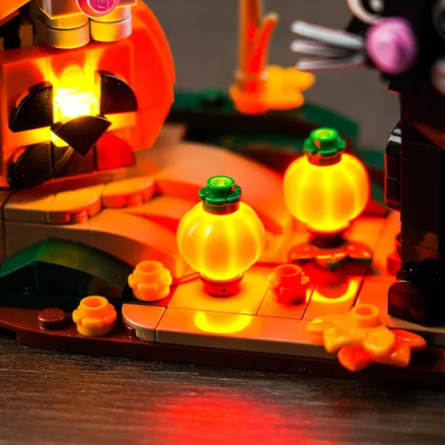 Vista 4 de BrickBling Luz LED compatible con Lego Halloween Cat & Mouse 40570 Kit de construcción, luces de decoración de Halloween compatibles con Lego 40570