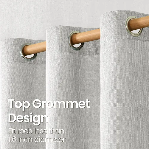 Vista 85 de BGment Cortinas de Lino Beige de 63 Pulgadas de Largo 2 Paneles - Tratamientos para Ventanas con Textura de Arpillera Filtrantes de Luz Cortinas B