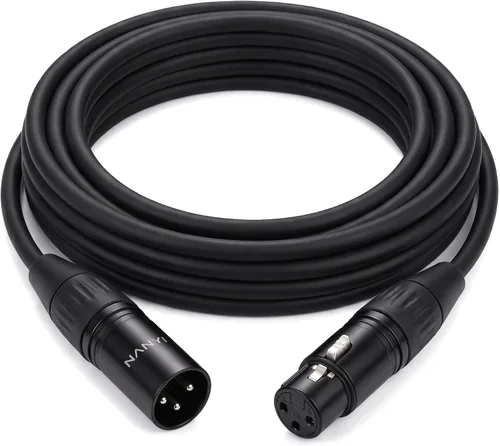 Vista 13 de NANYI XLR cable de micrófono macho a macho, cable de conexión de 3 pines, 1.6 pies 3-pin XLR male to male patch cable; 1.6ft; 25AWG OFC; copper