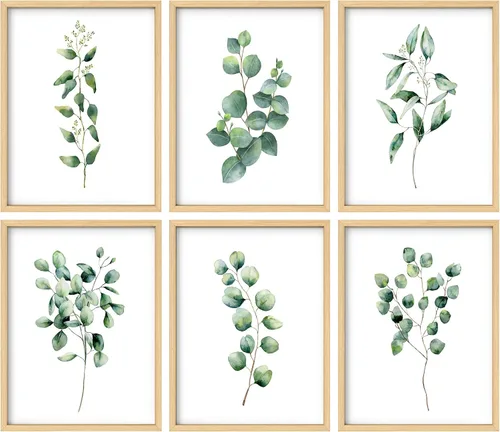 Vista 17 de Juego de galería de collage enmarcado para pared, diseño de plantas de flores de William Morris, ilustraciones de naturaleza silvestre, moderno