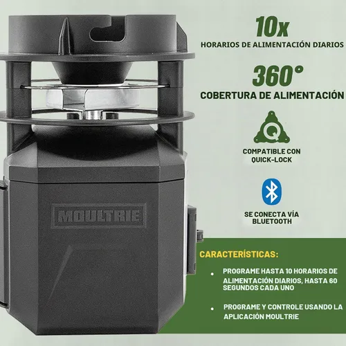 Vista 2 de Moultrie Pro Hunter III Feeder Kit - Bluetooth App Control Control de aplicación Bluetooth, se combina con Edge 3, 10 tiempos de alimentación