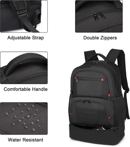 Vista 5 de seyfocnia Mochila de gimnasio para hombres, mochilas deportivas impermeables con compartimento para zapatos, mochila ligera para entrenamiento