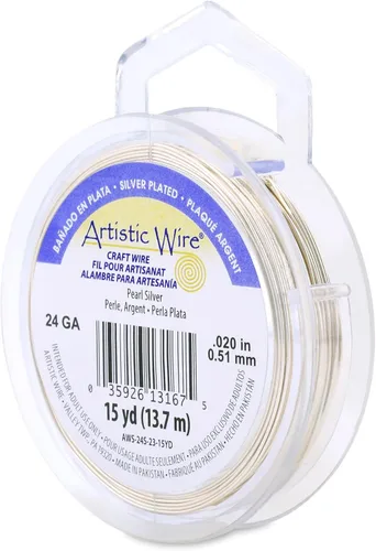 Vista 108 de Artistic Wire, Alambre de cobre de color chapado en plata de calibre 18, resistente al deslustre, amatista, 20 pies