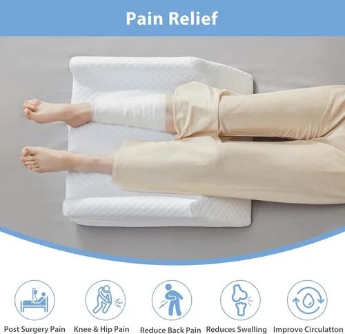 Vista 4 de Almohada de elevación de piernas para la circulación sanguínea después de la cirugía y la hinchazón, almohada de cuña para el alivio del dolor