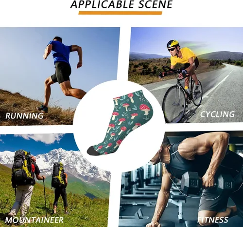 Vista 8 de devor Dress Socks Cotton Men's Sock Ankle Sock Cute Mushrooms Funny Mushrooms Magic Mushrooms Plant Forest Sock