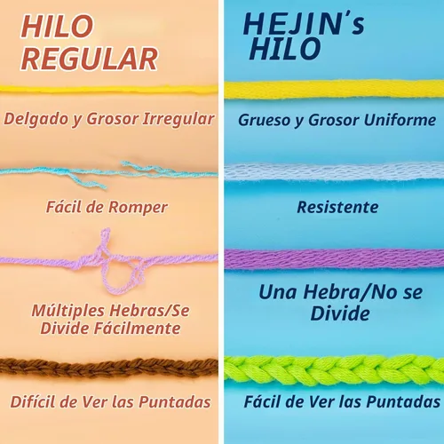 Vista 4 de Hilo de 60g Amatista para Ganchillo y Tejer; 66m (72 yardas) de Hilo de Algodón para Principiantes con Puntos Fáciles de Ver; Peso Worsted Mediano