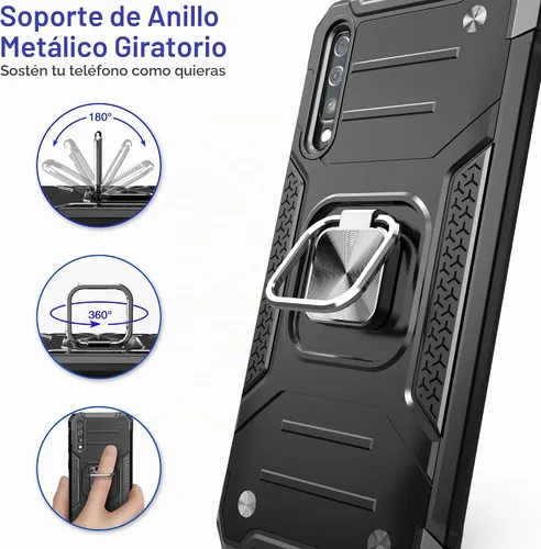 Vista 3 de Funda con soporte para Galaxy A50/A30S/A50S, protector de Negro