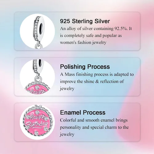 Vista 5 de Dije colgante de corazón, plata de ley 925 pulseras y collares, dijes de abalorios, regalo de joyería para mujeres, familiares y amigas