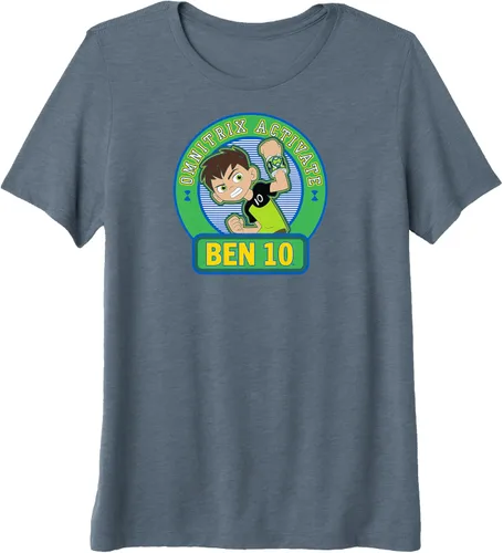 Vista 4 de Ben 10 Omnitrix Activate Badge - Camiseta prémium, Azul, Pequeña