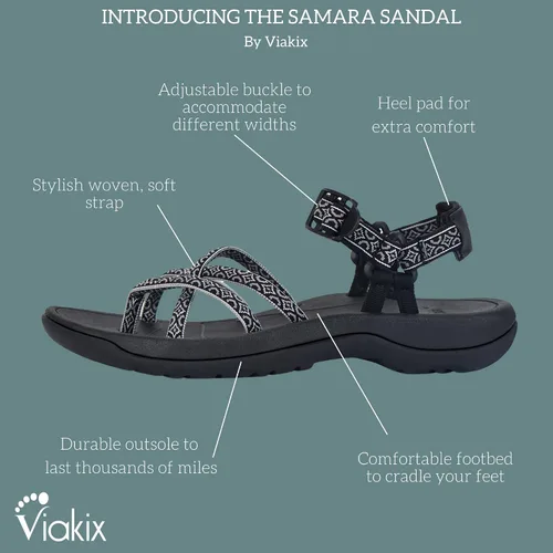 Vista 4 de Viakix - Sandalias de senderismo para mujer - Cómodos zapatos deportivos atléticos para senderismo al aire libre (ancho medio y estrecho)