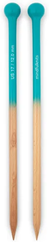 Vista 8 de mindfulknits Agujas de tejer de madera de haya rectas de primera calidad, tamaño 4 de EE. UU., 0.138 in - 13.8 in de longitud, juego de agujas