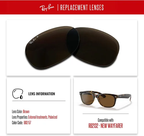 Vista 2 de NEW RB2132 New Wayfarer Polarized Replacement Lenses For Men For Women+ BUNDLE with Designer iWear Care Kit