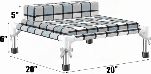 Vista 4 de Cama elevada para perros con cojín y refuerzo, camas elevadas para perros