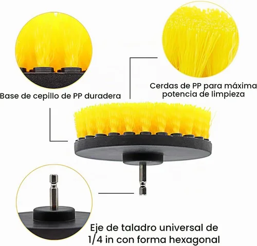 Vista 7 de Juego de accesorios de cepillo de taladro de 18 piezas, cepillo de taladro
