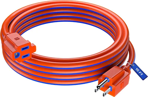 Vista 34 de Maximm Cable de extensión negro y azul de 10 pies, SJTW de 16 AWG