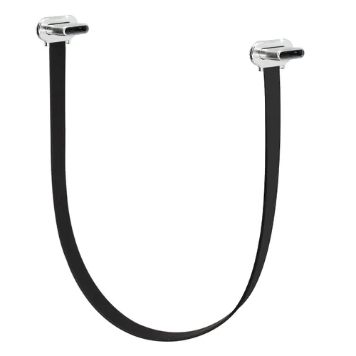 Vista 8 de Cable plano corto USB C de 90 grados, doble ángulo, USB C macho a macho, PD de 65 W, cable de datos de carga rápida para bancos de energía, teléfono