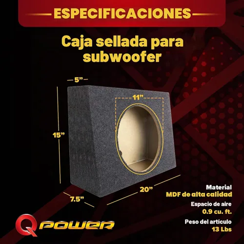 Vista 3 de Q Power Caja de subwooofer subwooofer de camión delgado sellado de 12 pulgadas TW12-SINGLE